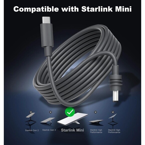 Starlink Mini Cable 10FT Starlink Mini USB C to DC Power Cable Work with 100W+ - Picture 4 of 7